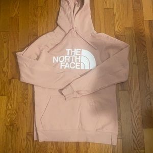 Blush pink North Face hooded sweatshirt